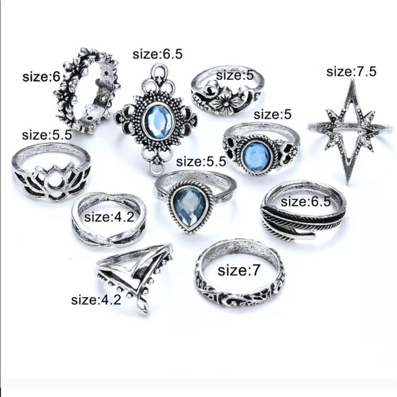 🔥 New! Boho “Allie” 11 Ring Set! - Picture 2 of 4